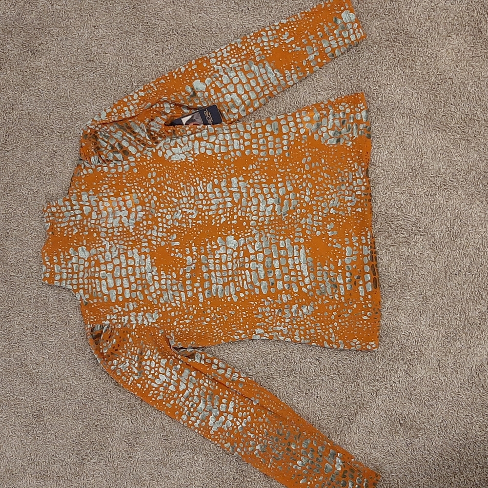 Rachel Roy Orange Patterned Shirt